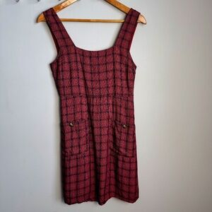 American Eagle Y2K Babydoll Houndstooth Sleeveless Mini Dress Lined Small Preppy